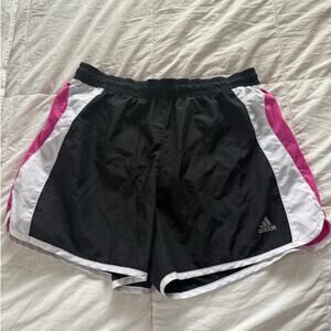 Adidas Black Pink & White Womens Logo Aesthetic Running Shorts Size Medium